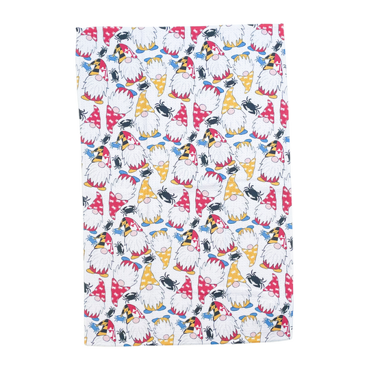 Maryland Garden Gnomes Patterned Waffle Kitchen Dish Towel