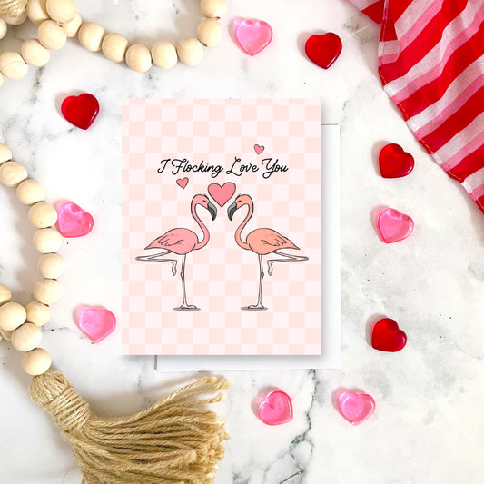 Flamingo Valentine’s Day Pun Greeting Card