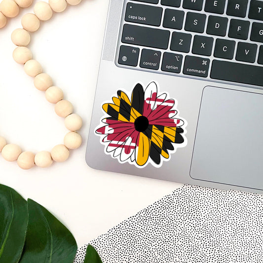 Maryland Flag Black Eyed Susan Flower Sticker