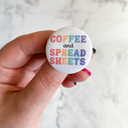 Coffee and Spreadsheets Excel Button / Badge