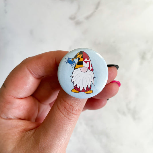 Maryland Garden Gnome Button / Badge (Buy 4 Get 1 FREE)