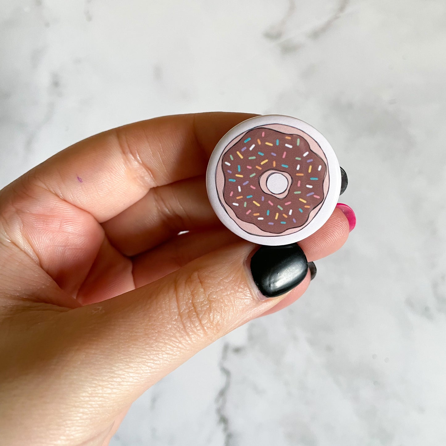Chocolate Sprinkle Donut Button / Badge (Buy 4 Get 1 FREE)