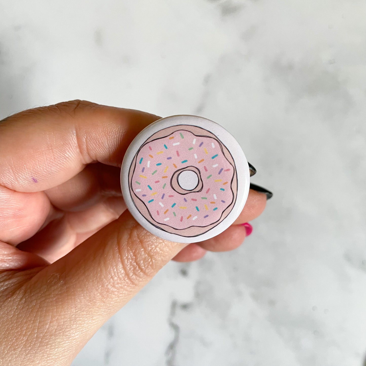 Strawberry Sprinkle Donut Button / Badge (Buy 4 Get 1 FREE)