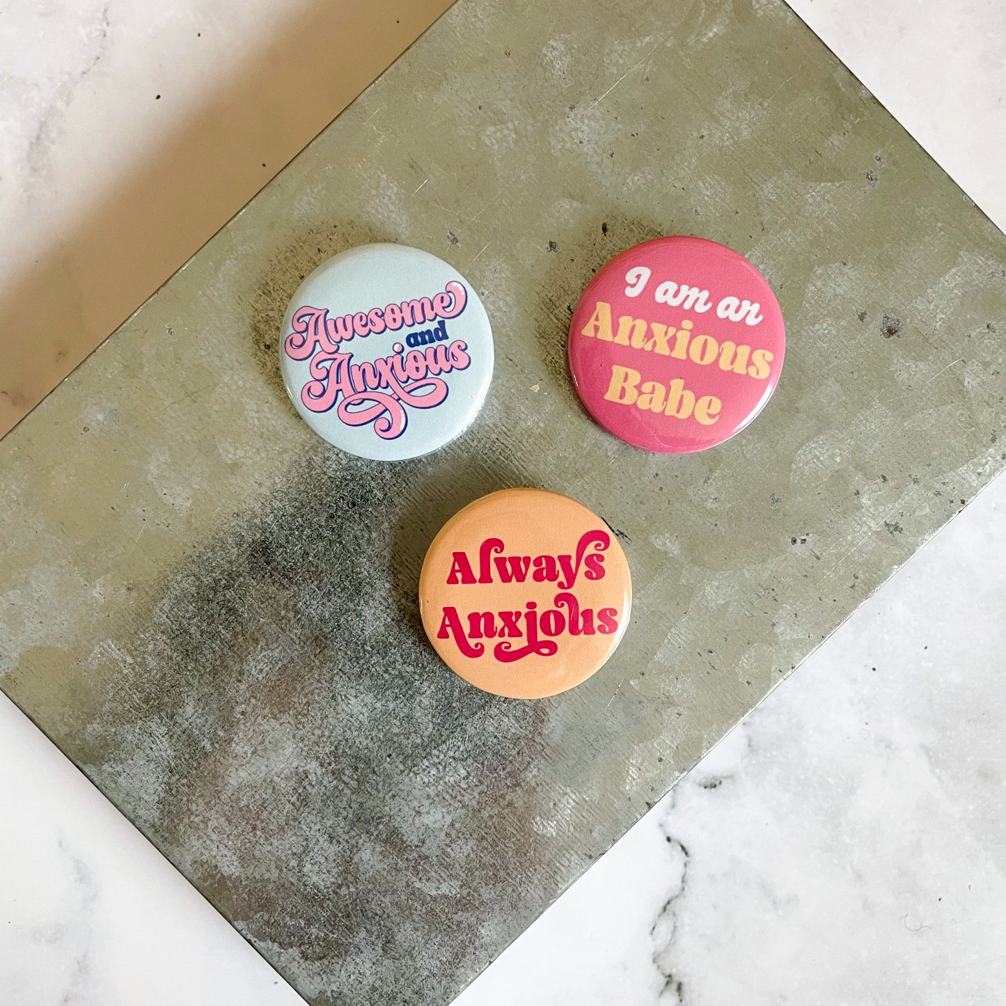 Awesome & Anxious Button / Badge (Buy 4 Get 1 FREE)