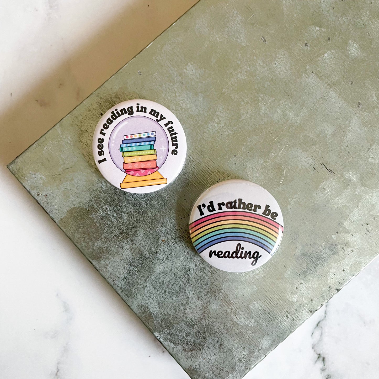 I'd Rather Be Reading Button / Badge (Buy 4 Get 1 FREE)