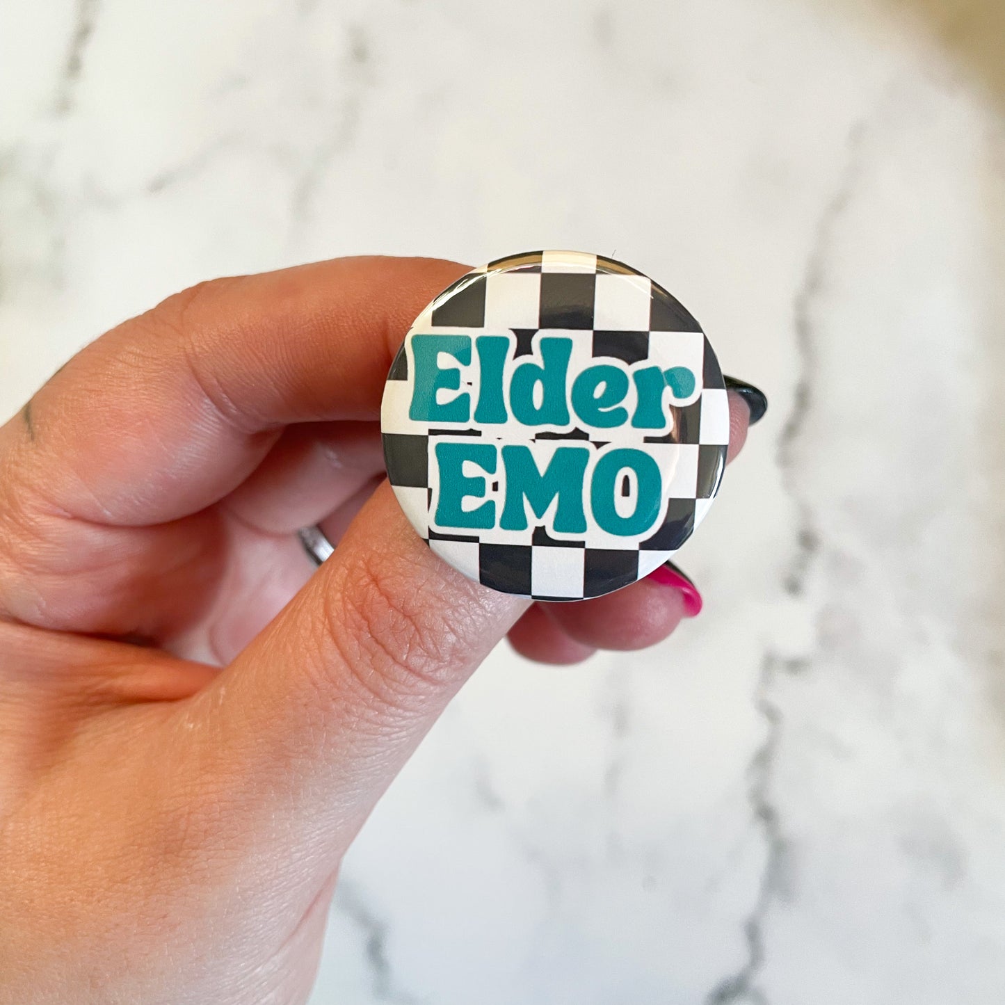 Elder Emo Button / Badge (Buy 4 Get 1 FREE)
