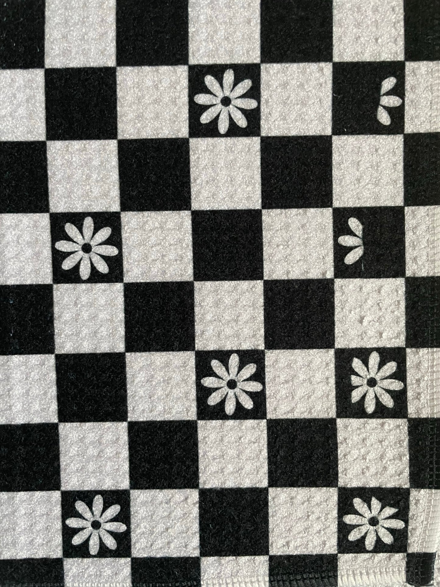 B&W Checkered Waffle Kitchen Dish Towel (*MISPRINT*)