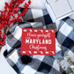 Red Maryland Christmas Holiday Card