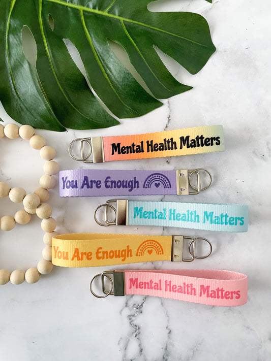 Mental Health Matters Nylon Wristlet Keychain