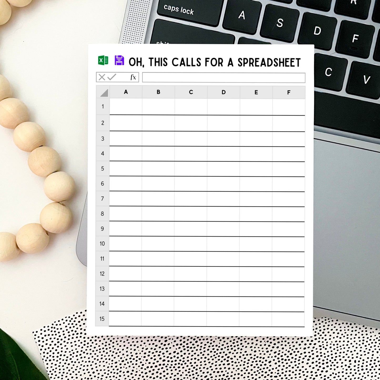Oh, This Calls For A Spreadsheet Excel Notepad