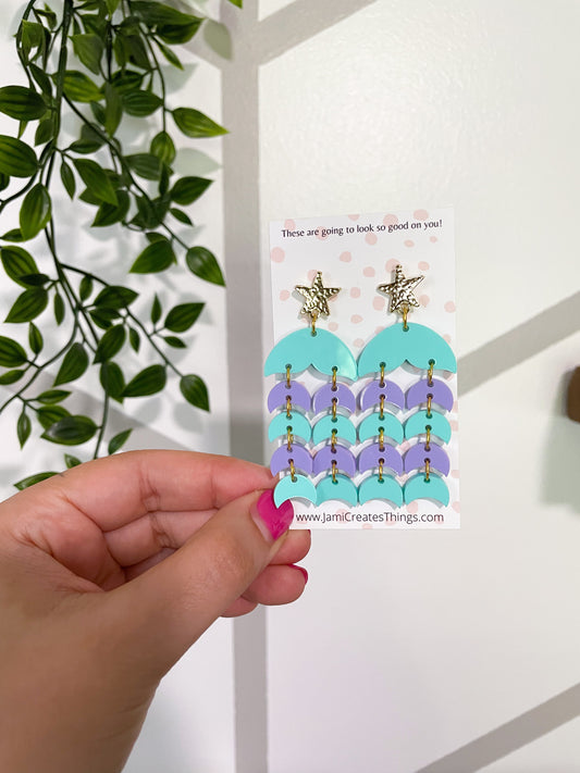 Mermaid Scales Turquoise Earrings (B2G1)