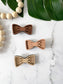 Wooden Boho Hair Bows, Set of 3