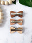 Wooden Boho Hair Bows, Set of 3