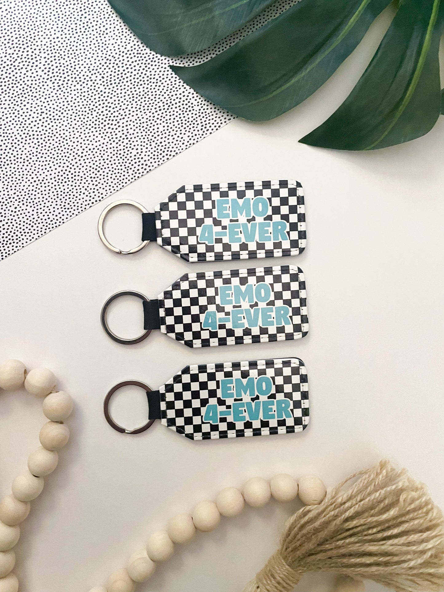 Emo 4-Ever Checkered Keychain