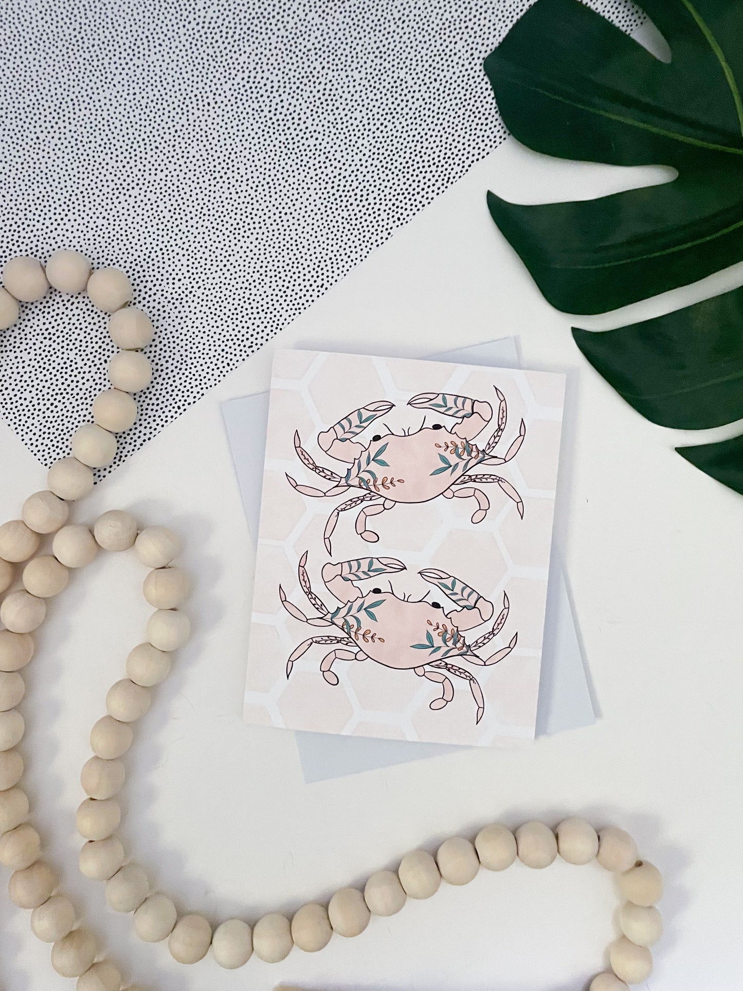Floral Crab Greeting Card